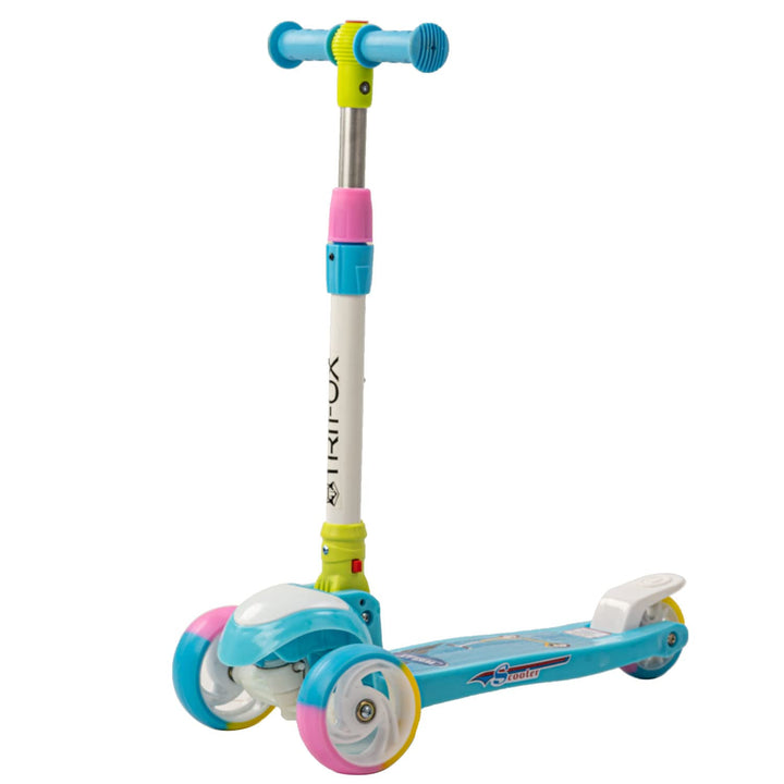 TRIFOX Skate Scooter for Kids 3 Wheel Lean to Steer 3 Adjustable Height with Suspension for Kids Boys & Girls