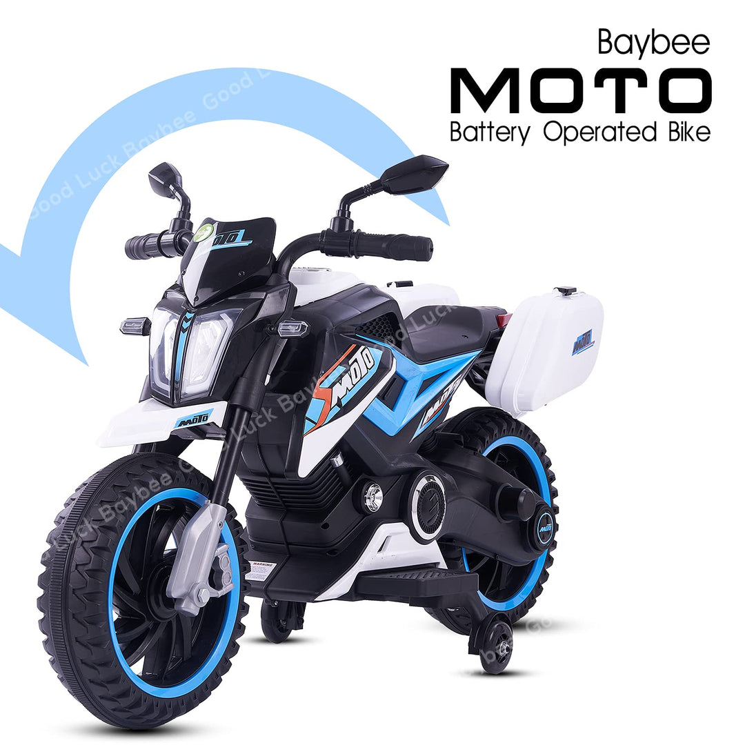 Moto Sports Electric Motor Bike 6V Rechargeable Battery Operated Ride on Bike Motorcycle for Boys & Girls 2-5 Years