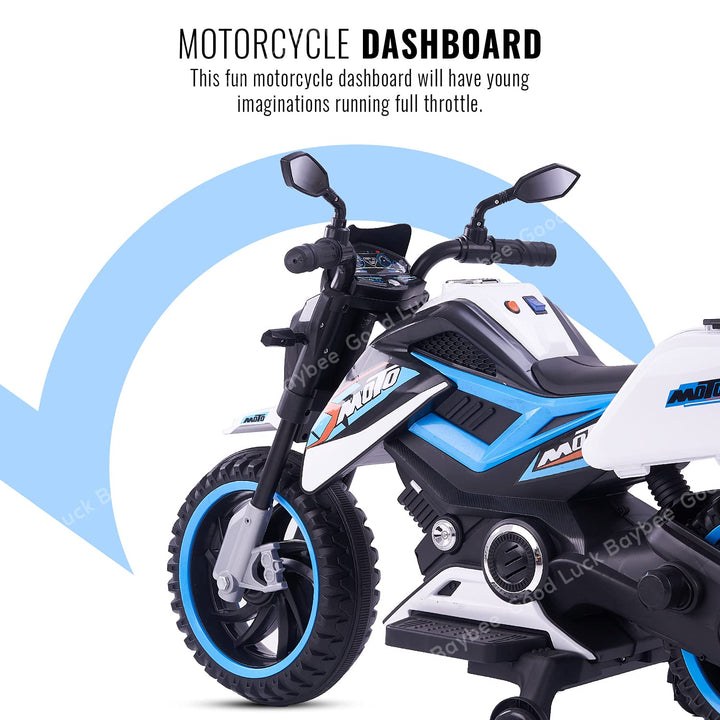 Moto Sports Electric Motor Bike 6V Rechargeable Battery Operated Ride on Bike Motorcycle for Boys & Girls 2-5 Years