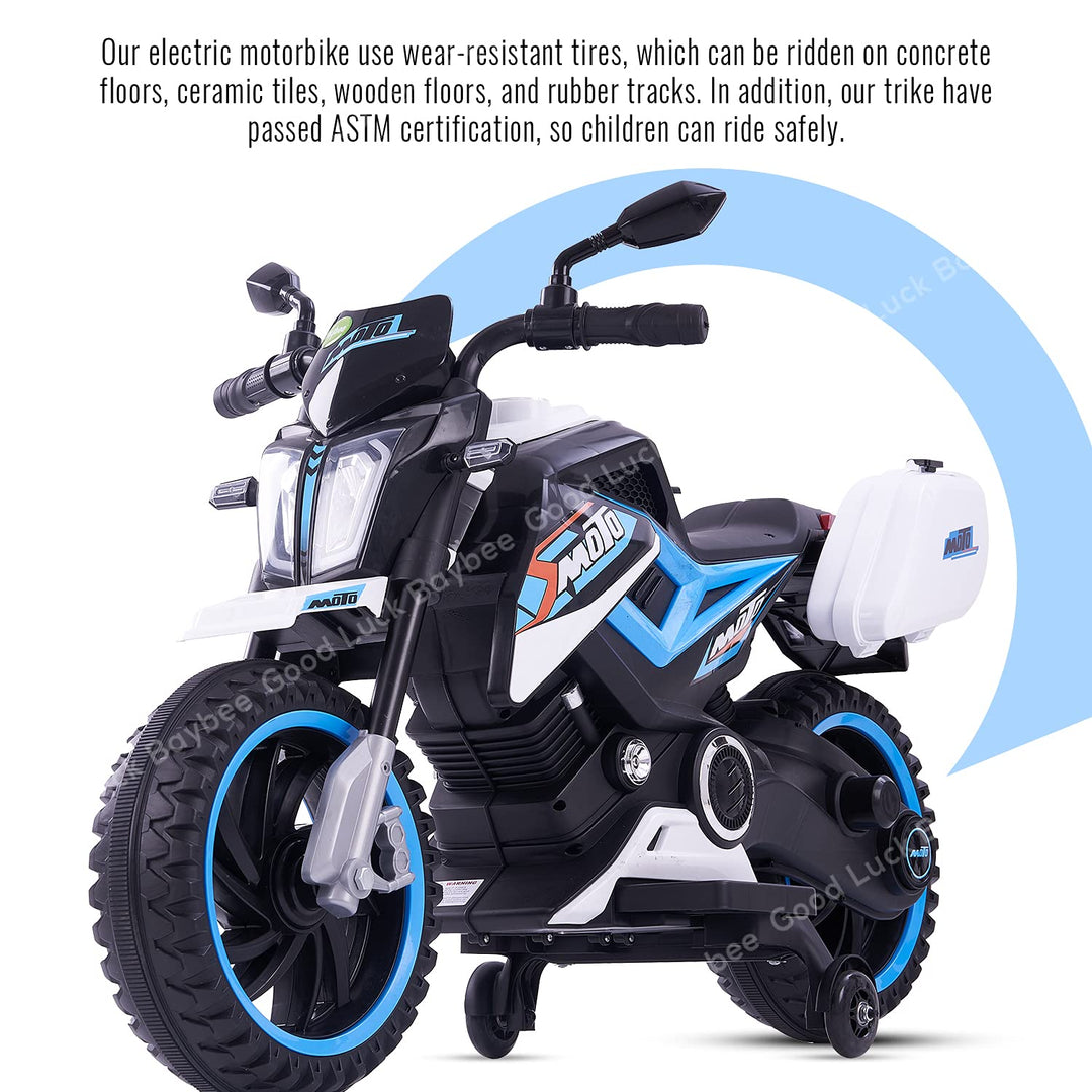 Moto Sports Electric Motor Bike 6V Rechargeable Battery Operated Ride on Bike Motorcycle for Boys & Girls 2-5 Years