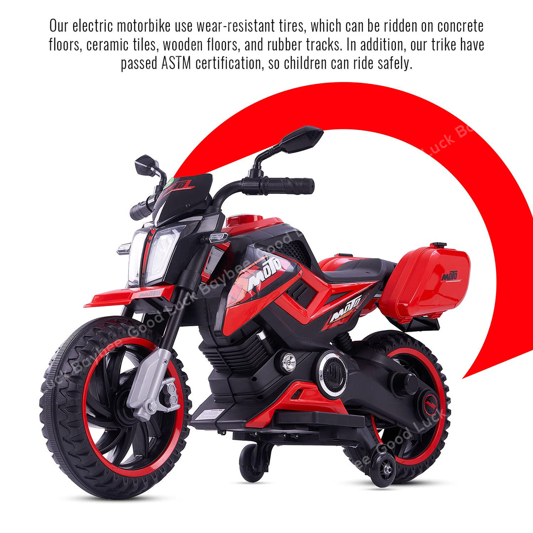 Moto Sports Electric Motor Bike 6V Rechargeable Battery Operated Ride on Bike Motorcycle for Boys & Girls 2-5 Years