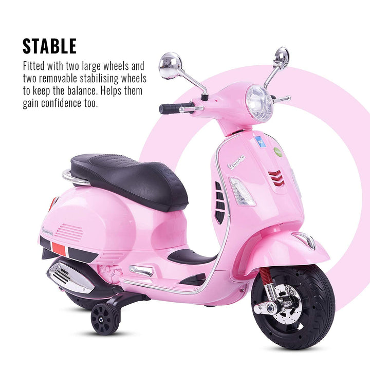 Vespa Battery Operated Ride-on Bike With LED Lights & Music Functions Kids Ride on Toys -Baby Rechargeable Electric Bike Toy Scooter for Kids to Drive Boys & Girls 2-5 Years