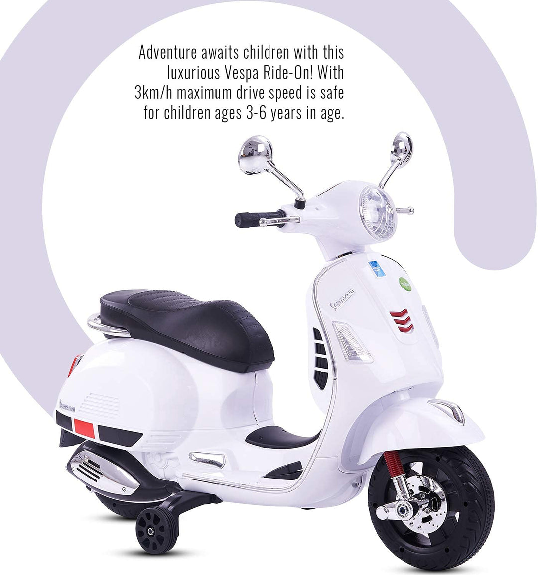 Vespa Battery Operated Ride-on Bike With LED Lights & Music Functions Kids Ride on Toys -Baby Rechargeable Electric Bike Toy Scooter for Kids to Drive Boys & Girls 2-5 Years