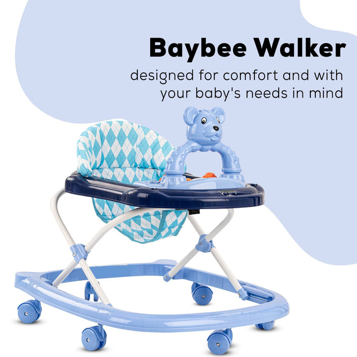 Mickie Round Baby Walker for Kids | Music & Light Function with 3 Position Height Adjustable and Stopper, Fun Toys & Activities for Babies/Childs 6 Months to 18 Months