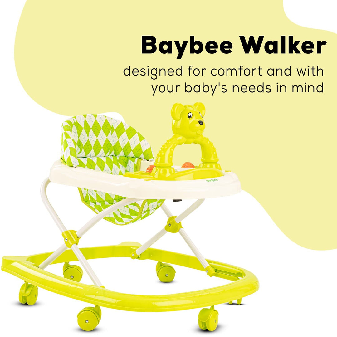 Mickie Round Baby Walker for Kids | Music & Light Function with 3 Position Height Adjustable and Stopper, Fun Toys & Activities for Babies/Childs 6 Months to 18 Months