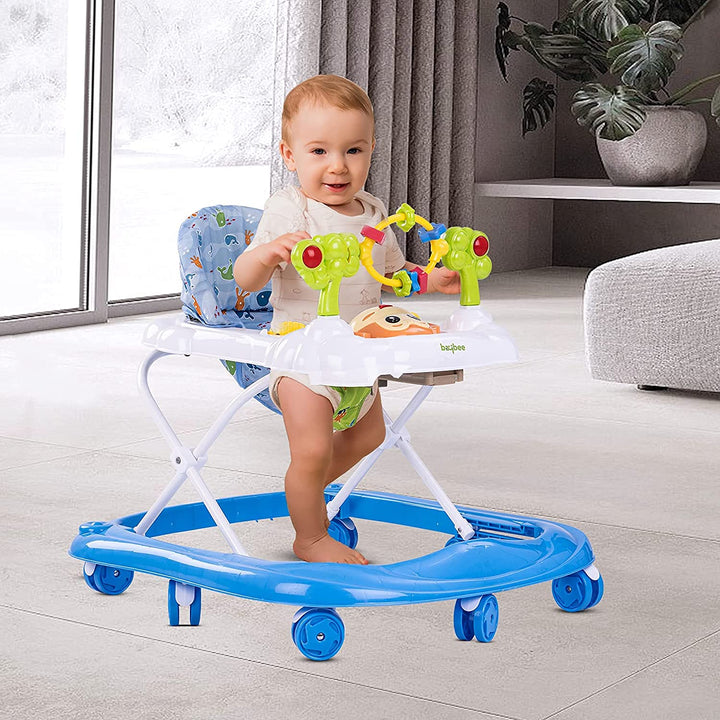 Round Baby Walker for Kids | Music & Light Function with 3 Position Height Adjustable Kids Walker, Fun Toys & Activities for Babies