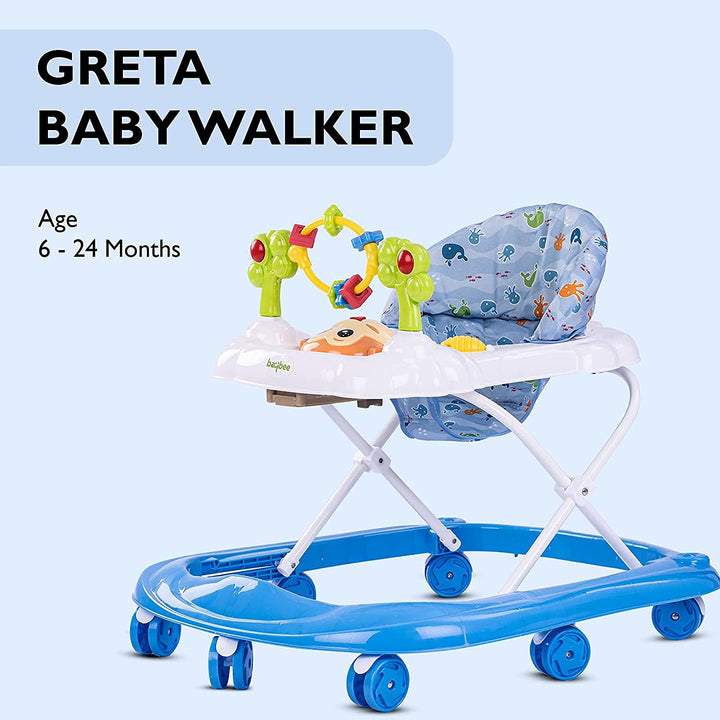 Round Baby Walker for Kids | Music & Light Function with 3 Position Height Adjustable Kids Walker, Fun Toys & Activities for Babies