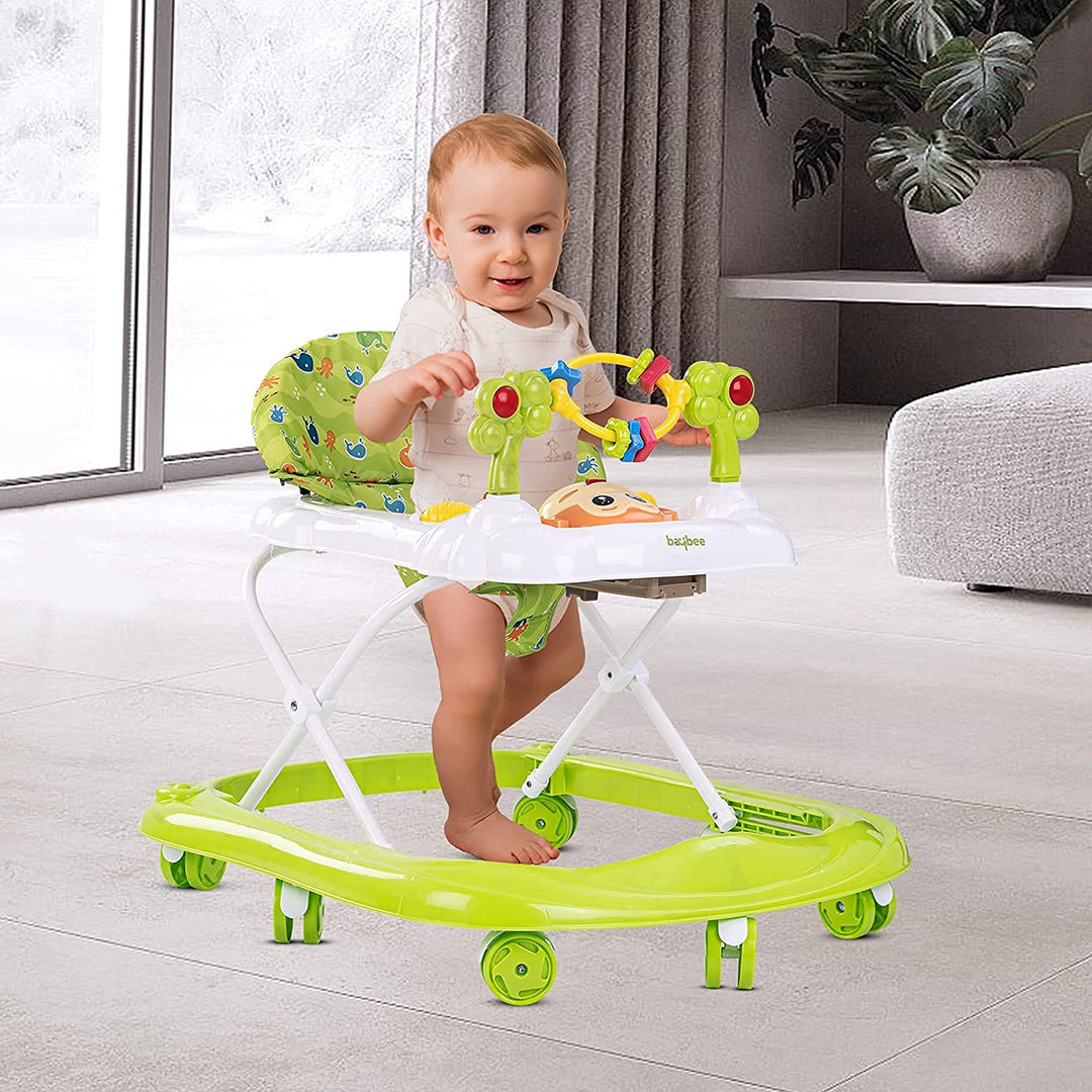 Round Baby Walker for Kids | Music & Light Function with 3 Position Height Adjustable Kids Walker, Fun Toys & Activities for Babies