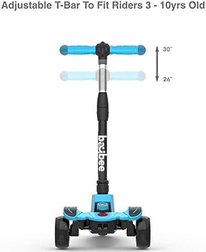 Penta Foldable 3 Wheel Skate Scooter for Kids, Smart Kick Runner Scooter with Height Adjustable Handle & Extra-Wide LED PU Wheels & Rear Brake