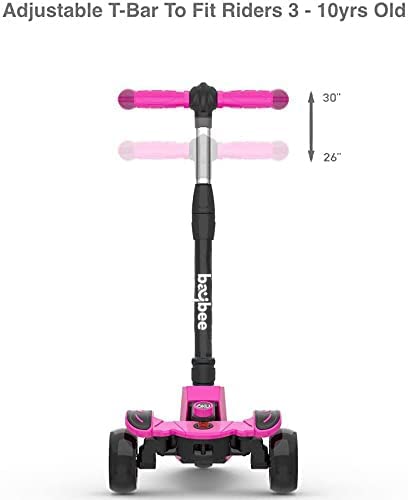 Penta Foldable 3 Wheel Skate Scooter for Kids, Smart Kick Runner Scooter with Height Adjustable Handle & Extra-Wide LED PU Wheels & Rear Brake