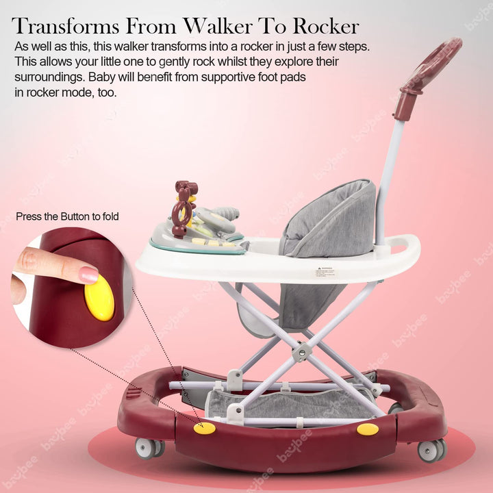 Round Baby Walker for Kids | Musical Walker Cum Rocker Kids Walker for Babies