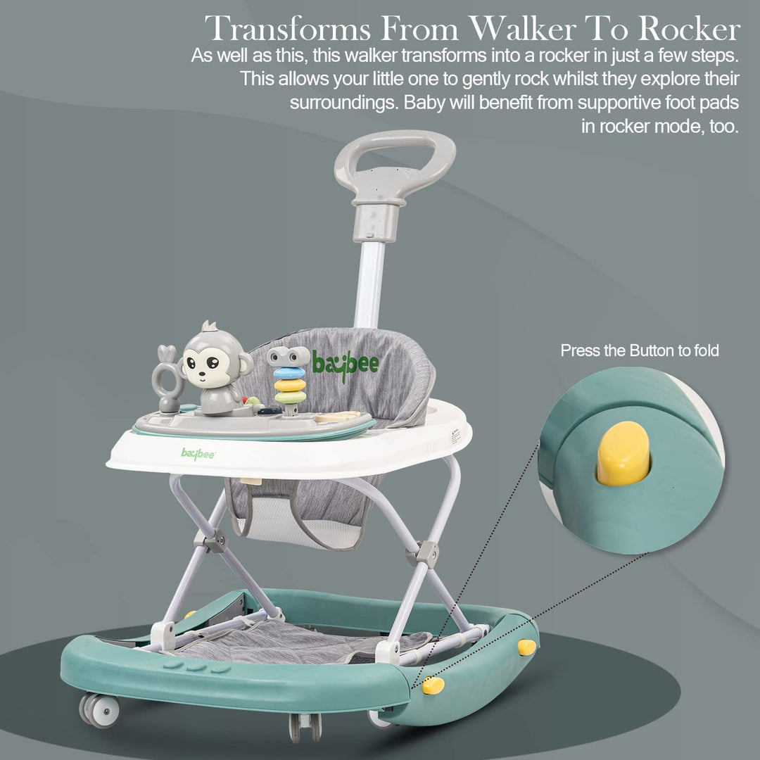 Round Baby Walker for Kids | Baby Walker with Parental Push Handle Walker