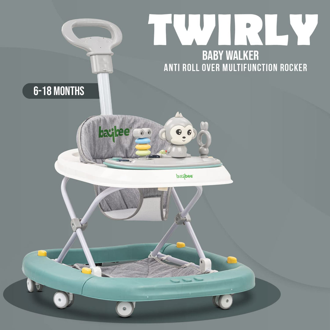 Round Baby Walker for Kids | Baby Walker with Parental Push Handle Walker