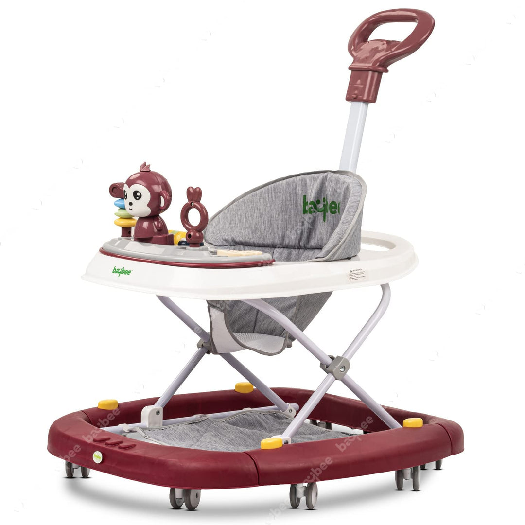 Round Baby Walker for Kids | Baby Walker with Parental Push Handle Walker