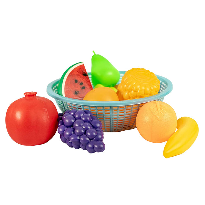 Ratna's Premium Quality Fruit Set Basket (Multicolour) for Kids 12 Pieces. Let Your Child Learn About Different Fruits and recognise Them.