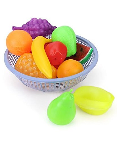 Ratna's Premium Quality Fruit Set Basket (Multicolour) for Kids 12 Pieces. Let Your Child Learn About Different Fruits and recognise Them.