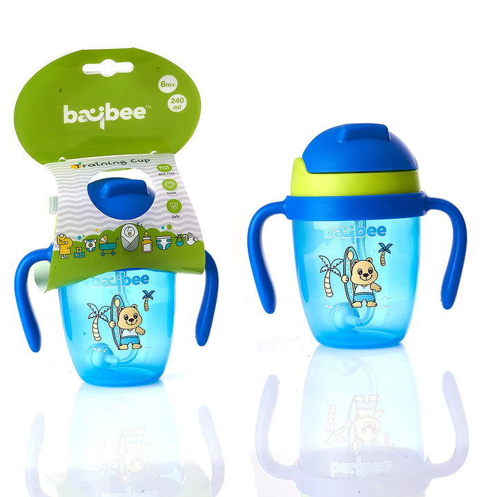 Insulated Flippo Baby Sipper Bottle 240 ml, BPA Free Anti Spill Sippy Cup with Soft Silicone Straw for Baby Feeding