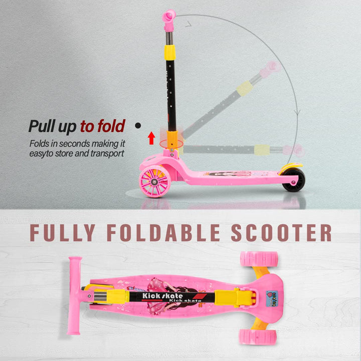 Kick Scooter for Kids, Smart 3 Wheel Kids Scooter with 4 Height Adjustable Handle, Skate Scooter for Kids 3 to 6 Years Boys Girls