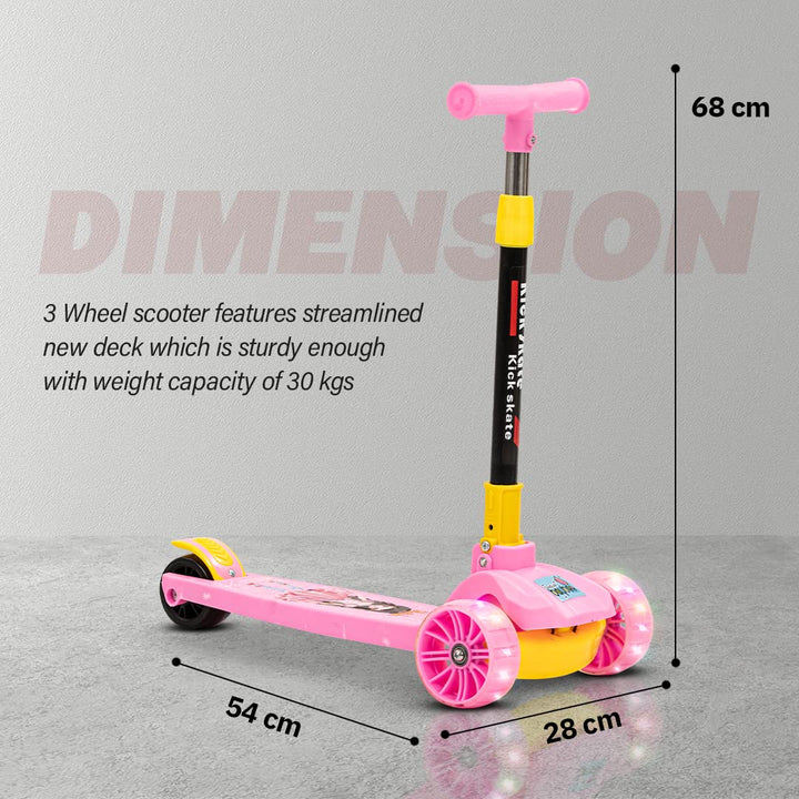 Kick Scooter for Kids, Smart 3 Wheel Kids Scooter with 4 Height Adjustable Handle, Skate Scooter for Kids 3 to 6 Years Boys Girls