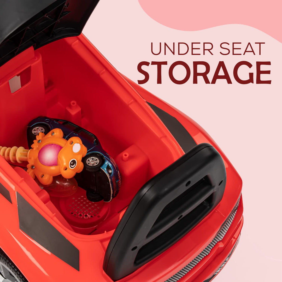 Baybee Push Ride on Kids Car, Baby Ride on Push Car for Kids with Music & High Backrest | Kids Baby Big Car Ride on Toys | Ride on Baby Car for Kids to Drive 1 to 3 Years Boys Girls