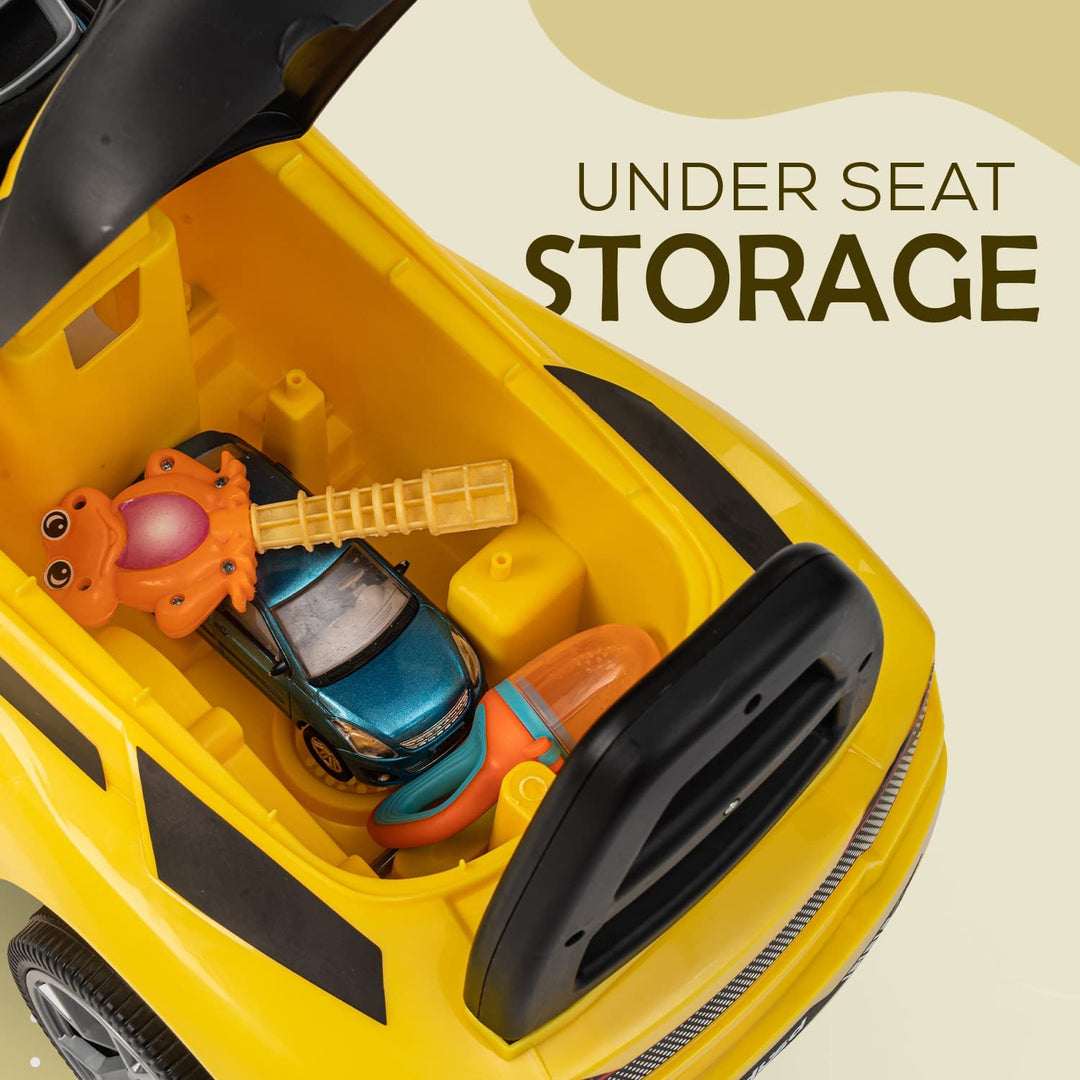 Baybee Push Ride on Kids Car, Baby Ride on Push Car for Kids with Music & High Backrest | Kids Baby Big Car Ride on Toys | Ride on Baby Car for Kids to Drive 1 to 3 Years Boys Girls