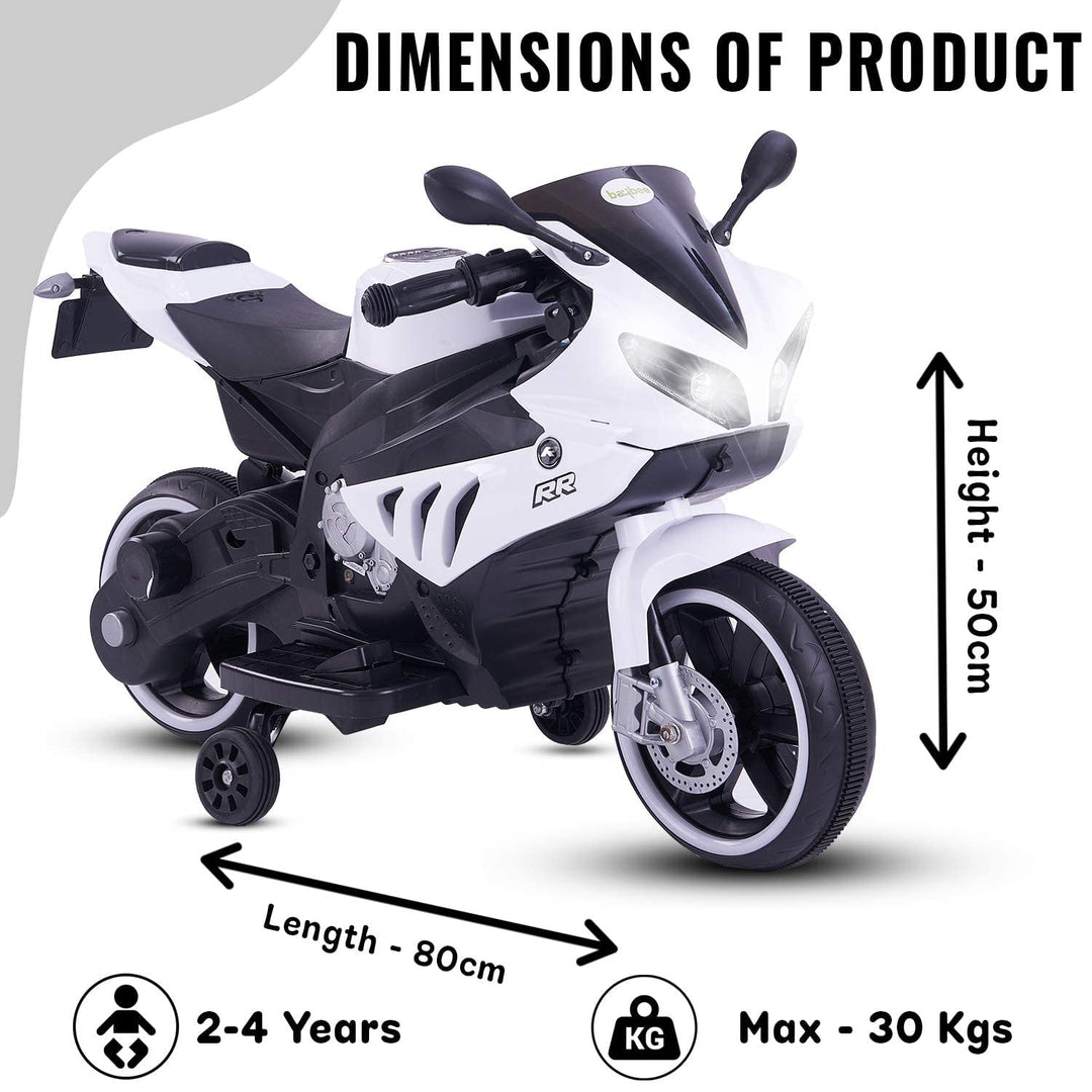 R1 Mini Battery Operated Bike for Kids, Rechargeable Kids Bike Electric Bike with Led Light, Music & USB | Battery Bike for Kids to 1-4 Years