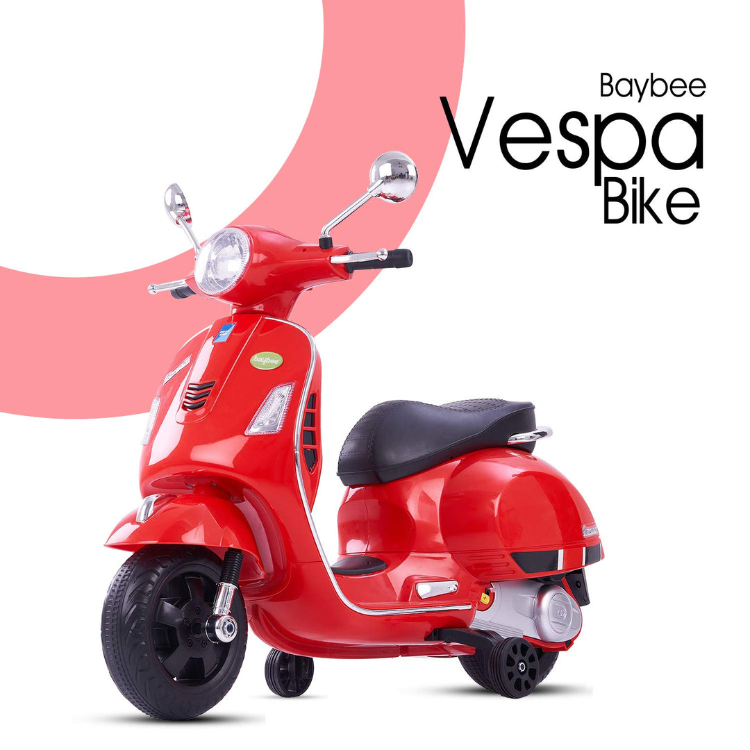 Vespa Battery Operated Ride-on Bike With LED Lights & Music Functions Kids Ride on Toys -Baby Rechargeable Electric Bike Toy Scooter for Kids to Drive Boys & Girls 2-5 Years