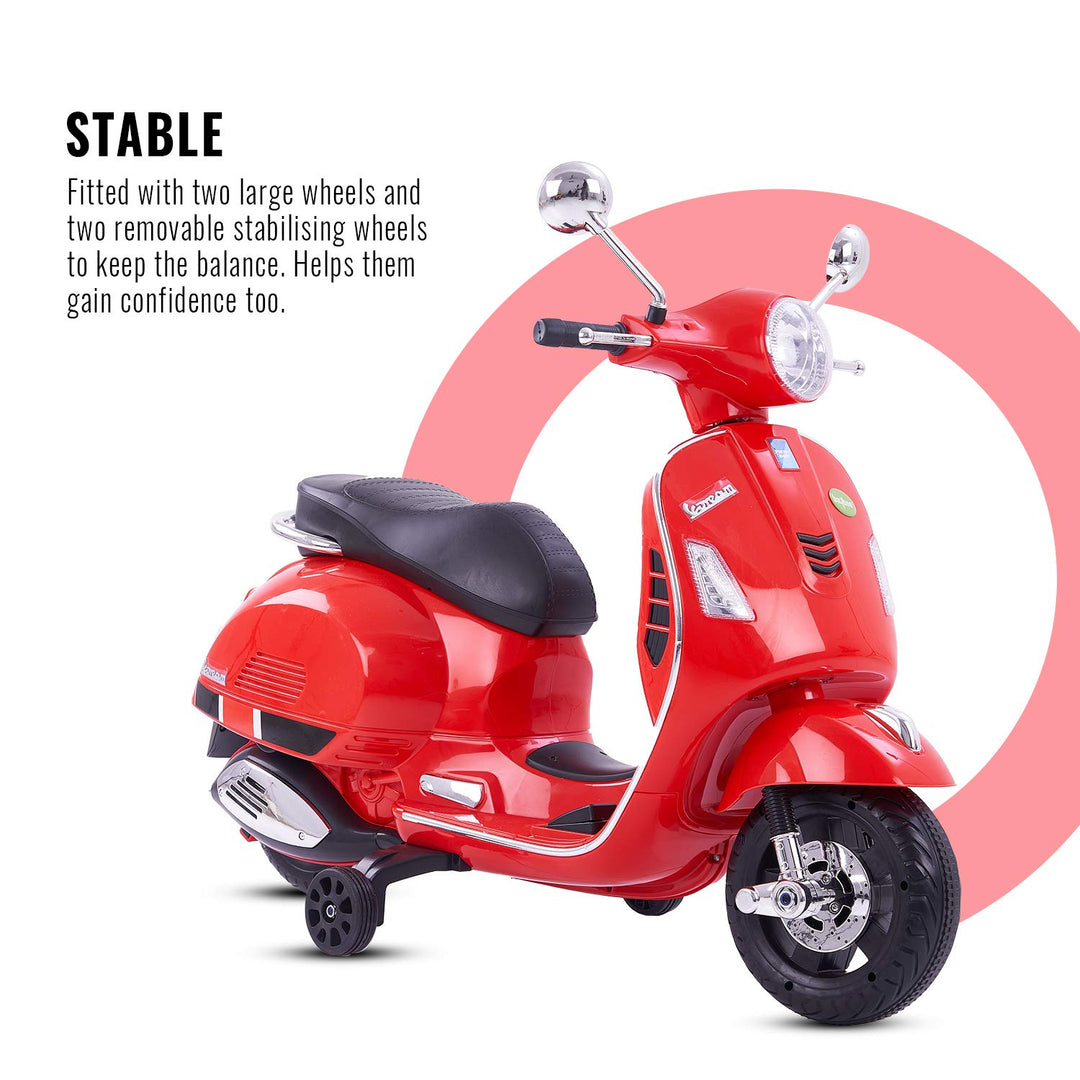 Vespa Battery Operated Ride-on Bike With LED Lights & Music Functions Kids Ride on Toys -Baby Rechargeable Electric Bike Toy Scooter for Kids to Drive Boys & Girls 2-5 Years