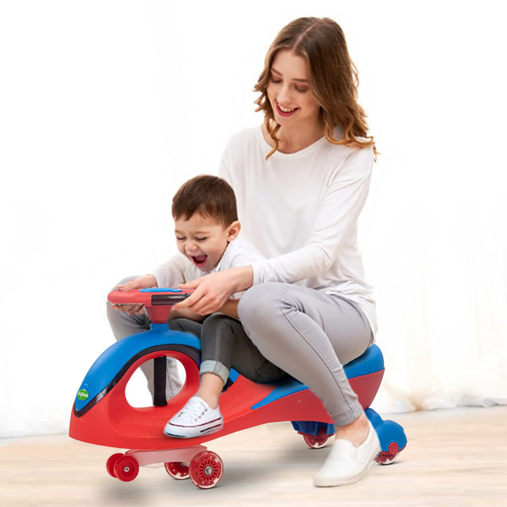 Baby Swing Cars for Kids Magic Car with Steering LED PU Wheels, Music Twister Car for Boys/Girls