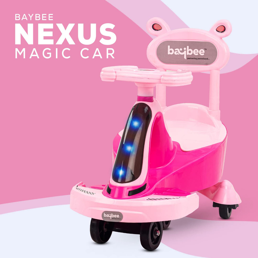 Nexus Magic Swing Cars for Kids/Baby | Twister Magic Car for Kids with LED Light, PP Scratch Free Wheels | Twister Swing Car | Baby Car, Ride on Magic Car for Kids 3 to 8 Years Boys & Girls