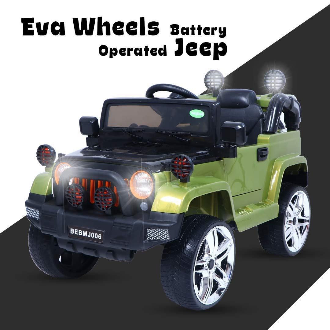 Rechargeable Battery Operated Rubber EVA Wheels Ride on car with Remote Control for Boy's and Girl's 2 - 5 Years