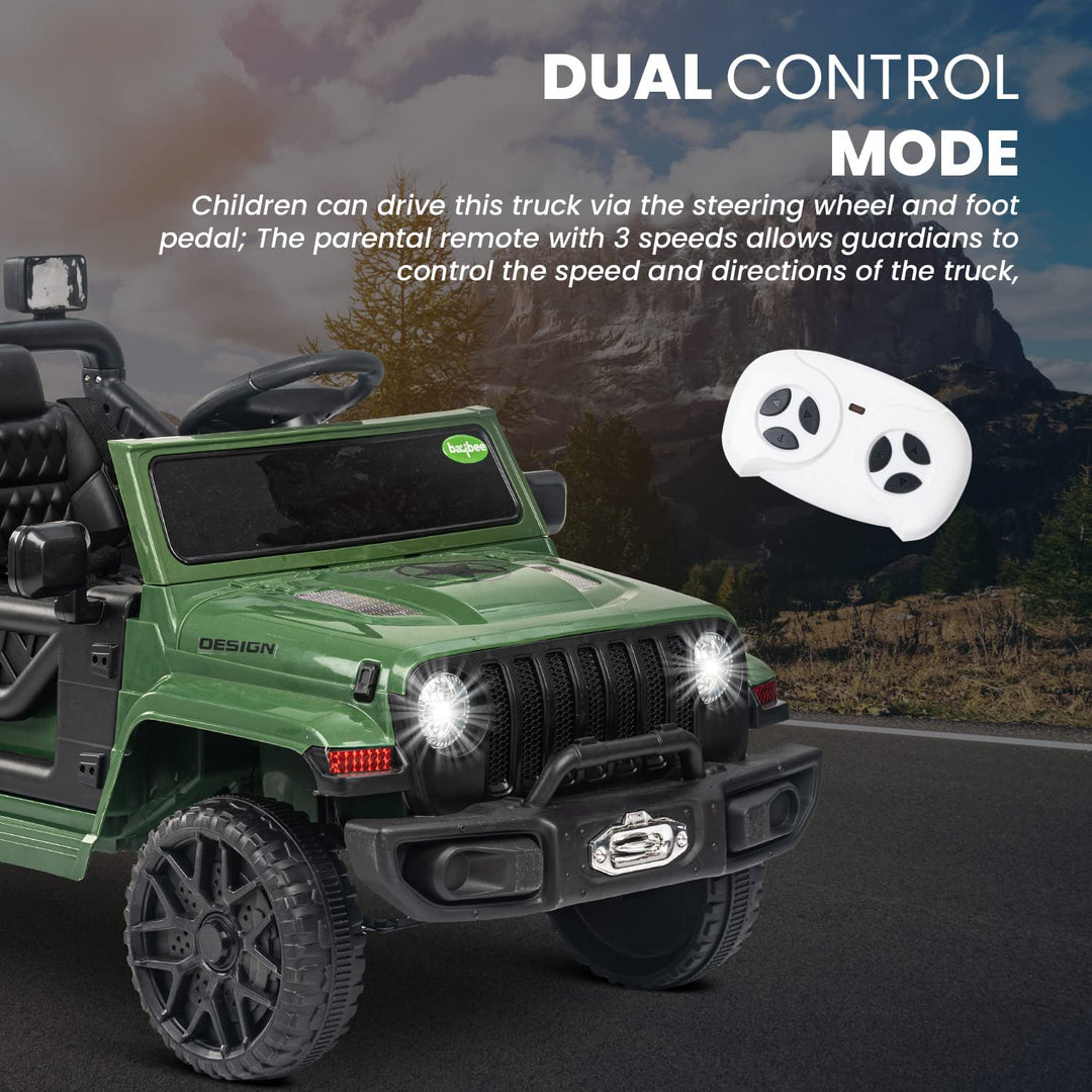 Thrax Kids Electric Jeep Car with Light, USB, Music Battery Operated Jeep