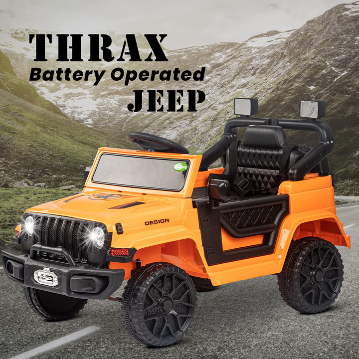 Thrax Kids Electric Jeep Car with Light, USB, Music Battery Operated Jeep