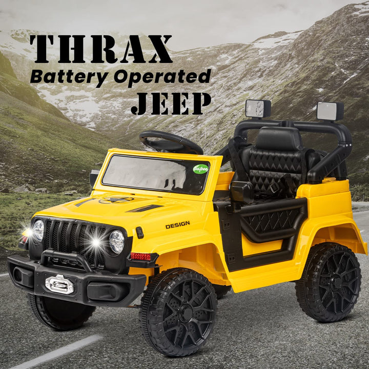 Thrax Kids Electric Jeep Car with Light, USB, Music Battery Operated Jeep