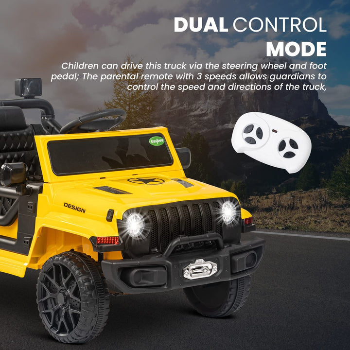 Thrax Kids Electric Jeep Car with Light, USB, Music Battery Operated Jeep