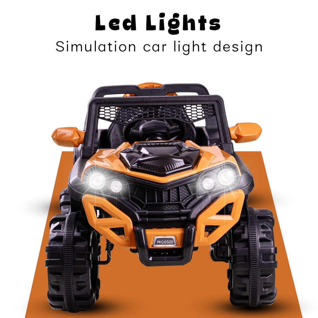 Dodge Baby/Kids Racing Car to Drive, Rechargeable 12V Battery Operated Ride-On Car for Kids with Music Player, Lights Kids Electric RC Jeep Car for Boys & Girls 2-6 Years