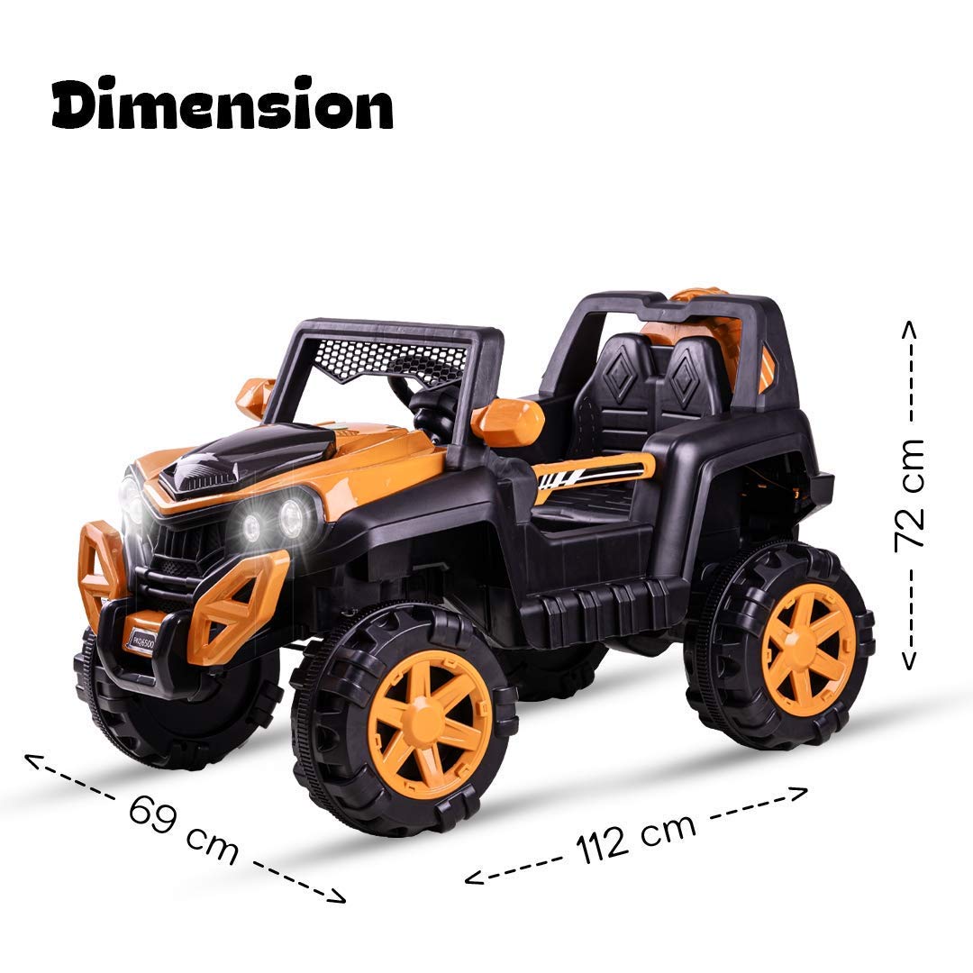Dodge Baby/Kids Racing Car to Drive, Rechargeable 12V Battery Operated Ride-On Car for Kids with Music Player, Lights Kids Electric RC Jeep Car for Boys & Girls 2-6 Years