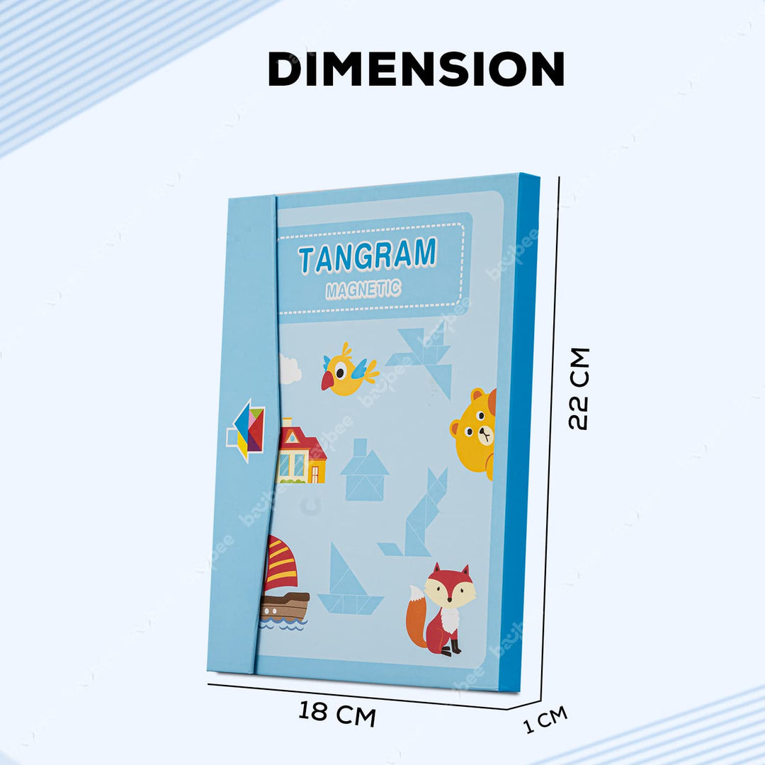 Tangram Magnetic Puzzle Kids Toys | Wooden Children Toy | 7 Magnetic Piece and 96 Patterns with Magnetic Board Games Jigsaw Puzzle | Educational Baby Toy Puzzle for Kids 3+ Years Boys & Girls