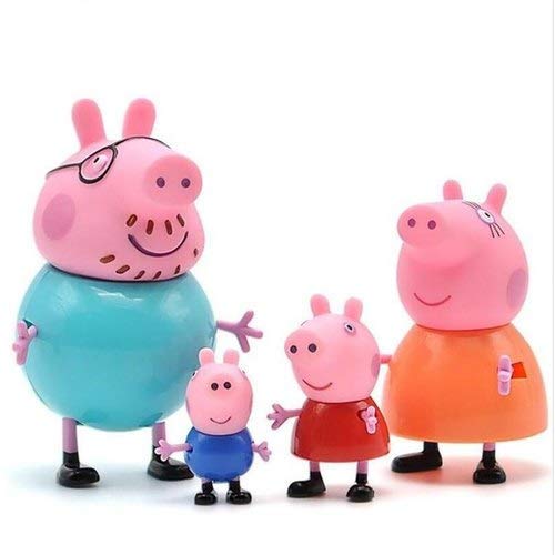 Pig Family Set of 4 Best Gift for Kids - Peppa Pig, George, Daddy Pig, Mommy Pig Pretend Play Set for Kids