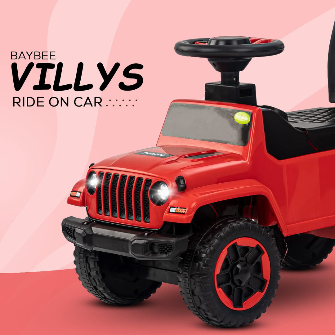 Villy Push Ride on Car for Kids, Ride on Push Cars with Music, Light & High Backrest | Kids Car Ride on Toys for Kids Toddlers | Push Baby Car for Kids to Drive 1 to 3 Years Boys Girls