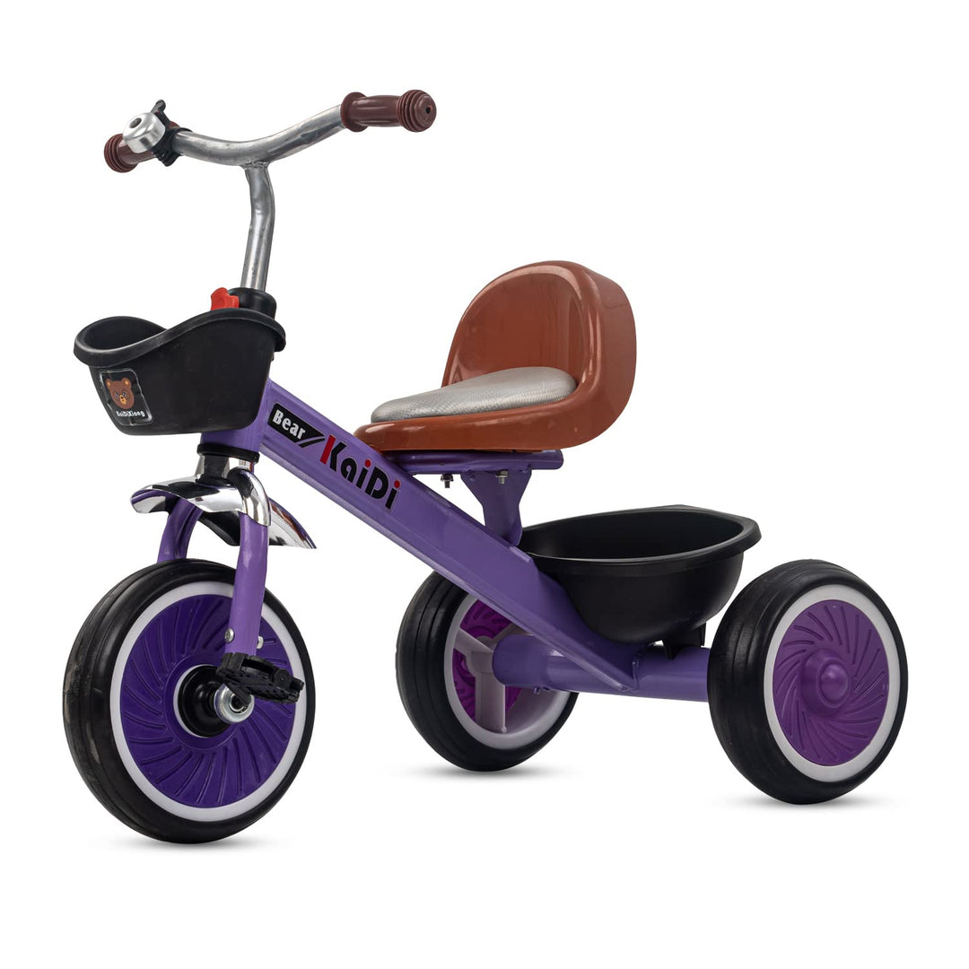 Kaidi Bear Tricycle for Kids/ Baby, Smart Plug n Play Kids Tricycle Cycle Trikes with Front & Rear Storage Baskets