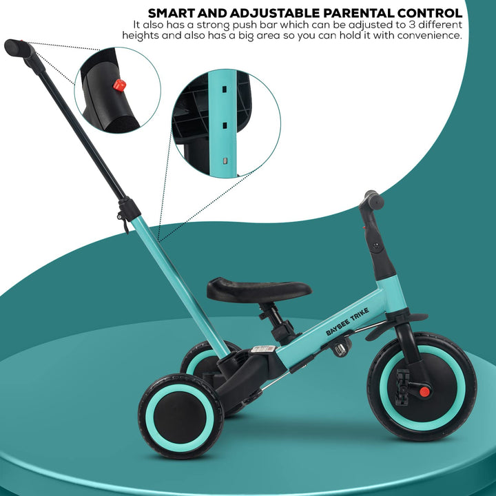 Spectra 5 in 1 Kids Cycle Tricycle for 1 to 3 Years Boys Girls Tricycle with Eva Wheels, Adjustable Push Handle, Seat & Belt