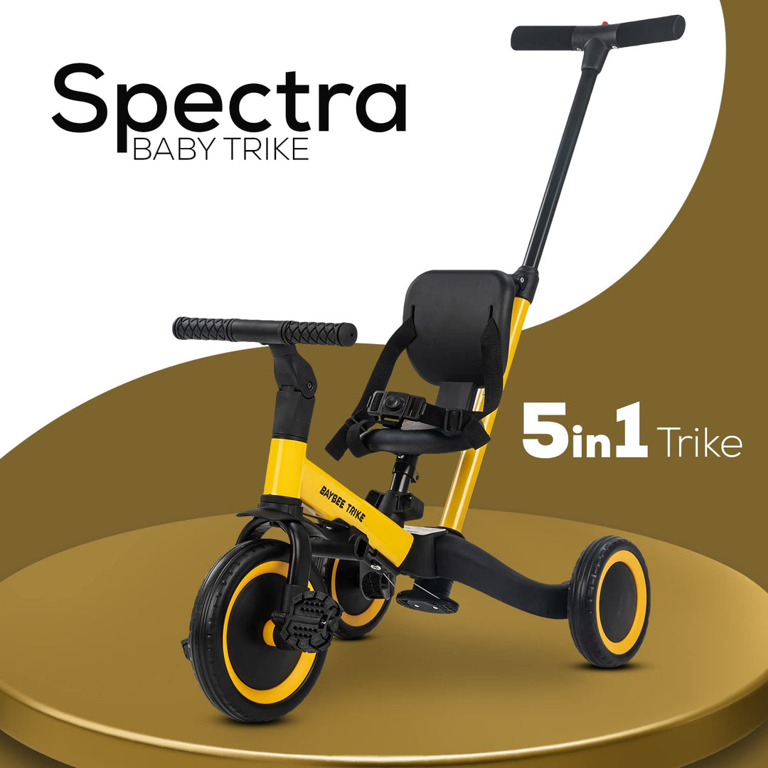 Spectra 5 in 1 Kids Cycle Tricycle for 1 to 3 Years Boys Girls Tricycle with Eva Wheels, Adjustable Push Handle, Seat & Belt