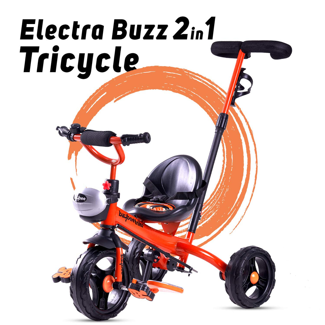 Electra Buzz Plug n Play Ride on Tricycle with Storage Space & Parental Handle for Boys & Girls, 1.5-5 Years