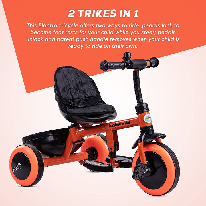 Elantra 2 in 1 Convertible Kids Tricycle, Baby Tricycle Trikes with Adjustable