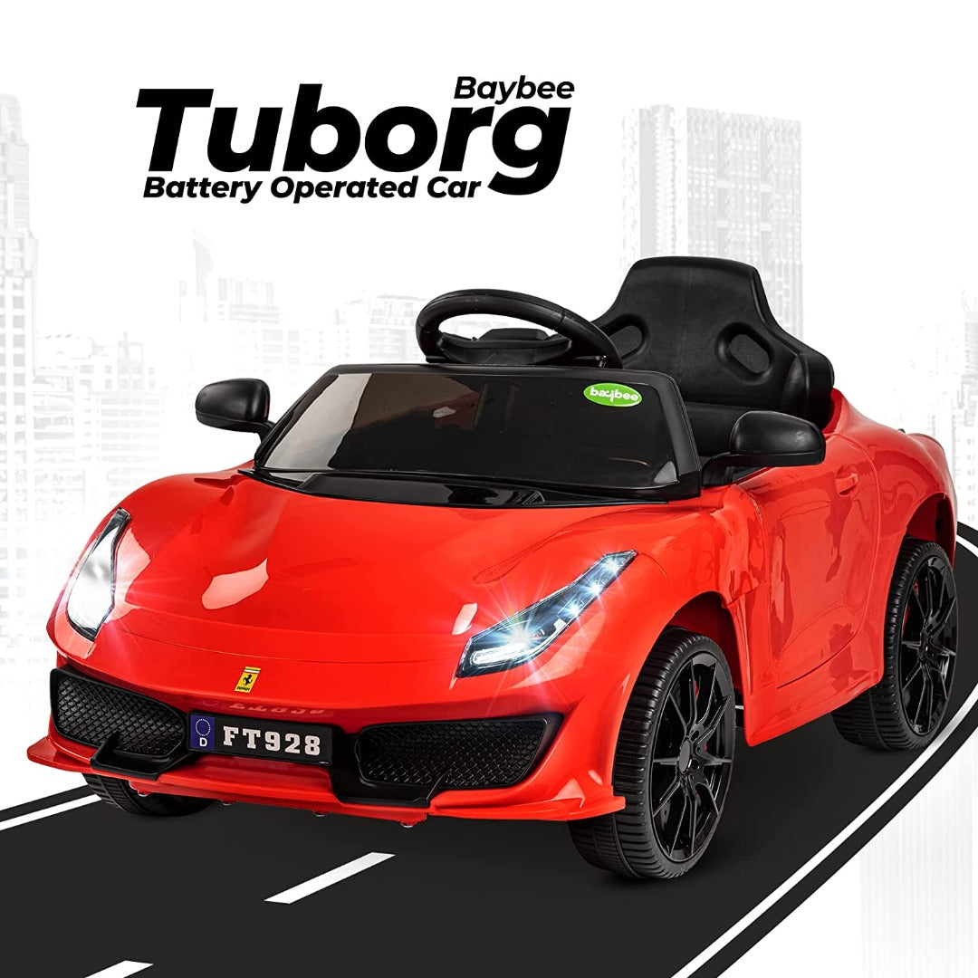 Tuborg Rechargeable Battery-Operated Ride on Electric Car for Kids | Ride on Baby Car with Foot Accelerator & Music | Battery Operated Big Car for Kids to Drive 2 to 5 Years Boy Girl