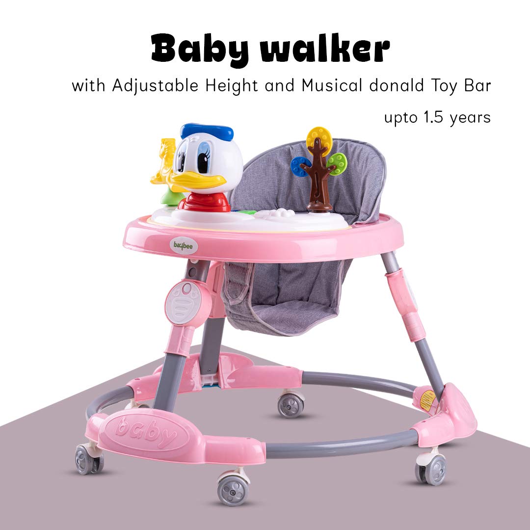 Kidzee Round Kids Walker with Foldable & 3 Height Adjustable | Walker for Baby