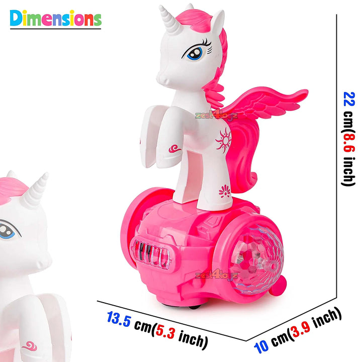 Rotating Musical Little Horse with 5D Light & Musical Sound Activity Play Center Toy with Bump and Go Functions for Kids