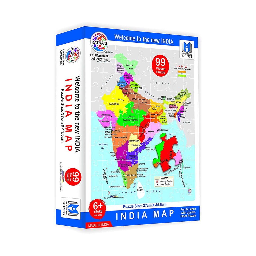 Ratna's Educational Jigsaw Puzzle Range for Kids (Welcome to the NEW India Map)