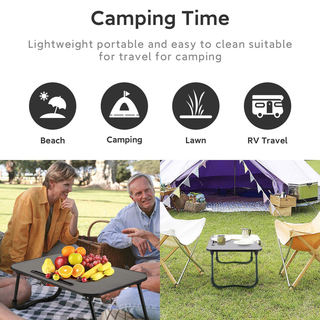 Zedo Foldable Laptop Table with Dock Stand & Cup Holder | Adjustable | Multi-Purpose Study Table | Bed Table | Table for Home | Rounded Edges | Non-Slip Legs